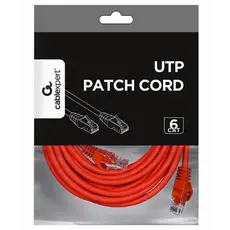 5 - Патч-корд Cablexpert PP6U-5M/R, Cat6 UTP, 5м, Красный