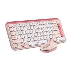 2 - Клавиатура и мышь Logitech POP ICON Combo, Беспроводное, Rose | White