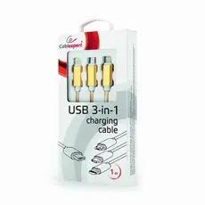 2 - Кабель для зарядки и синхронизации Cablexpert CC-USB2-AM31-1M-G, USB...
