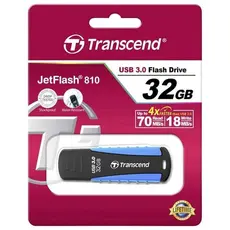 3 - USB Flash накопитель Transcend JetFlash 810, 32Гб, Чёрный/Синий
