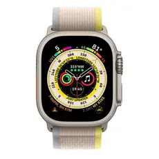 Apple Watch Ultra GPS + Cellular 49mm Titanium Case with Yellow/Beige Trail...