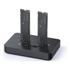 3 - M.2 SSD docking station SATA & NVME, Type-C, Black, Gembird DD2-U3M2