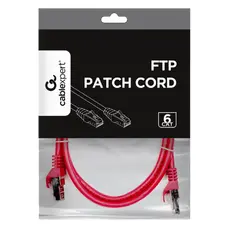 5 - Патч-корд Cablexpert PP6-1M/RO, Cat6 FTP, 1м, Розовый
