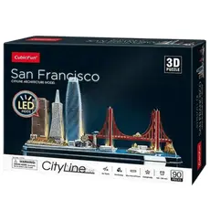 3 - Пазл 3D CubicFun "Сан-Франциско" с LED подсветкой, 8+