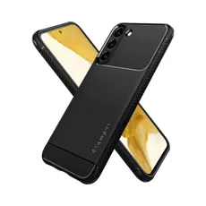 6 - Чехол Spigen Samsung S22, Rugged Armor, Матовый черный