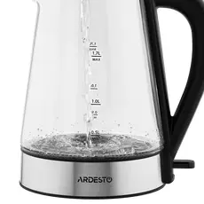 4 - Электрочайник Ardesto EKL-F110, Нержавеющая Сталь | Черный