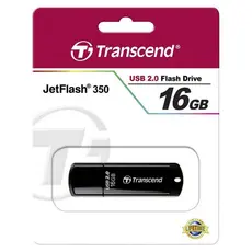 4 - USB Flash накопитель Transcend JetFlash 350, 16Гб, Чёрный