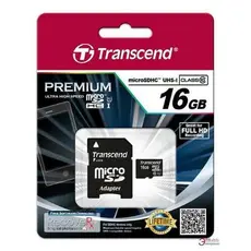 3 - Карта памяти Transcend microSDHC UHS-I (U1), Class 10, 16Гб (TS16GUSDU1)