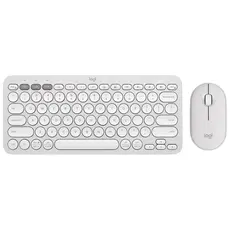 4 - Клавиатура и мышь Logitech Pebble 2 Combo, Беспроводное, Белый