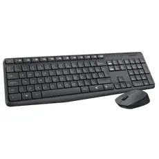 2 - Клавиатура и мышь Logitech MK235, Беспроводное, Серый