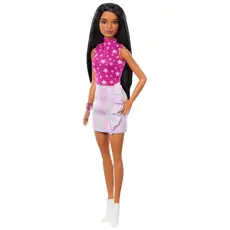 4 - Кукла Barbie "Модница с черными волосами и переливающейся юбкой"