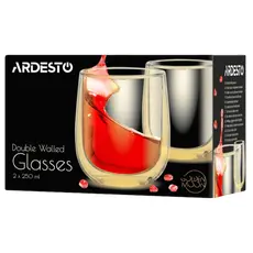 3 - Набор стаканов Ardesto 250 ml, 2 шт, Прозрачный