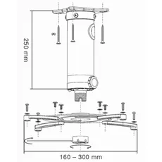 2 - Ceiling Mount Sopar "Superia" Universal серебристый, 220 мм, max.load...