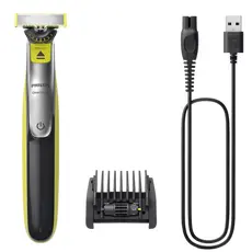 2 - Машинка для стрижки Philips OneBlade QP2734/20, Зелёный | Угольный