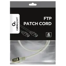 5 - Патч-корд Cablexpert PP6-0.5M, Cat6 FTP, 0,5м, Серый