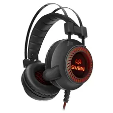 5 - Игровая Гарнитура SVEN AP-U840MV, Проводной аналоговый, Чёрный/Красный