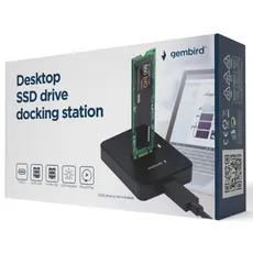3 - M.2 SSD docking station SATA & NVME, Type-C,USB, Black, Gembird DD-U3M2