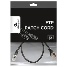 6 - Patch Cord Cat.6/FTP, 0.5m, чёрный, PP6-0.5M/BK, Cablexpert