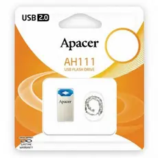 3 - USB Flash накопитель Apacer AH111, 32Гб, Серебристый/Синий