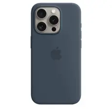 5 - Чехол Apple iPhone 15 Pro Silicone Case with MagSafe, Синий шторм