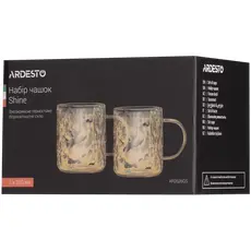 2 - Набор чашек Ardesto Shine AR2626GS, 260 мл, 2 шт, Золотистый