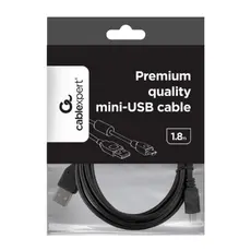 Cable USB, A-plug MINI 5PM, 1.8 m, USB2.0 Premium quality with ferrite...