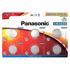 4 - Дисковые батарейки Panasonic CR-2025EL, CR2025, 6шт.