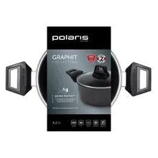 5 - Кастрюля Polaris Graphit-24C, 4,2л, 24см, Графитовый
