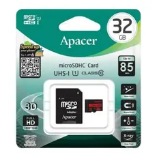 2 - Карта памяти Apacer microSDHC UHS-I U1 Class 10, 32Гб (AP32GMCSH10U5-R)