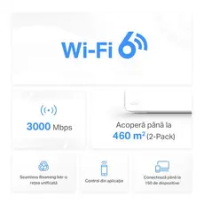4 - Домашняя Mesh Wi-Fi система MERCUSYS Halo H80X (2-pack), Белый