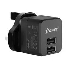 2 - Зарядное устройство Xpower Charger, 2USB, 2.4A, Чёрный