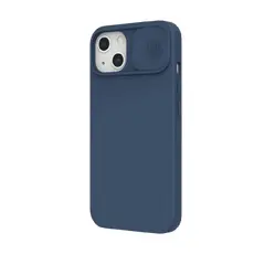 5 - Чехол Nillkin iPhone 13, CamShield Silky Silicone, Темно-синий