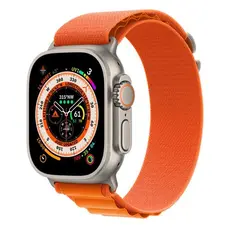 Apple Watch Ultra GPS + Cellular, 49mm Titanium Case with Orange Alpine Loop...