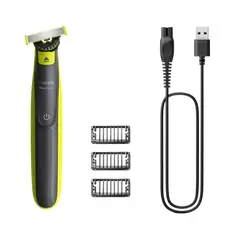 4 - Мужской Триммер Philips OneBlade QP2724/23, Черный | Зелёный