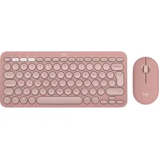 3 - Клавиатура и мышь Logitech Pebble 2 Combo, Беспроводное, Розовый