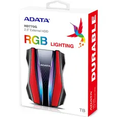 1.0TB (USB3.2) 2.5" ADATA HD770G RGB IP68 Rugged, Water/Shock/Dustproof, Red...
