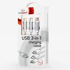 4 - Кабель для зарядки и синхронизации Cablexpert CC-USB2-AM31-1M-S, USB...