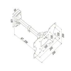 5 - Настенное крепление для телевизора KSL WMO-4023T, Чёрный