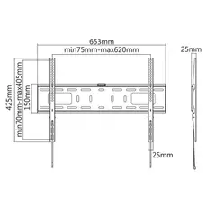 Wall Mount Reflecta PLANO Flat 70-6040, Black, 37''-70'', Fixed, VESA up to...