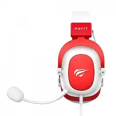 5 - Игровая Гарнитура Havit H2002d, Проводной аналоговый, Белый Красный