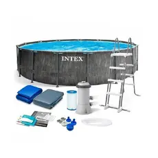 2 - Каркасный бассейн Intex GreyWood Premium, 16805л, Серый, 26742