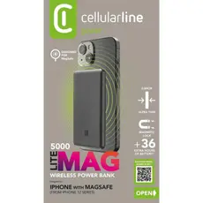 4 - Портативное зарядное устройство Cellularline MAG LITE 5000мА·ч, Серый