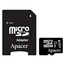 ..16GB MicroSD (Class 10) UHS-I (U1) +SD adapter, Apacer "AP16GMCSH10U5-R"...