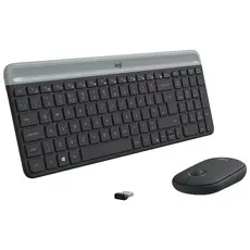 4 - Клавиатура и мышь Logitech MK470, Беспроводное, Графитовый