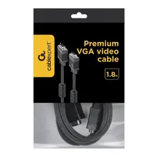 Cable VGA Premium 1.8m, HD15M/HD15M Black, Cablexpert, CC-PPVGA-6B 408