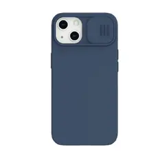 3 - Чехол Nillkin iPhone 13, CamShield Silky Silicone, Темно-синий