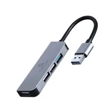 3 - USB-концентратор Gembird UHB-U3P1U2P3-01, Серебристый
