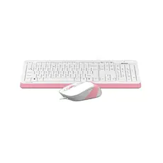 6 - Клавиатура и мышь A4Tech F1010, Проводное, Белый/Розовый