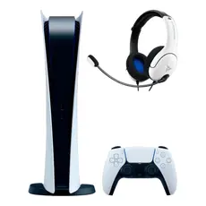 5 - SONY PlayStation 5 Digital Edition + DualSens + Headphones PDP LVL40...