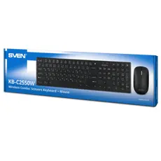 3 - Клавиатура и мышь SVEN KB-C2550W, Беспроводное, Чёрный